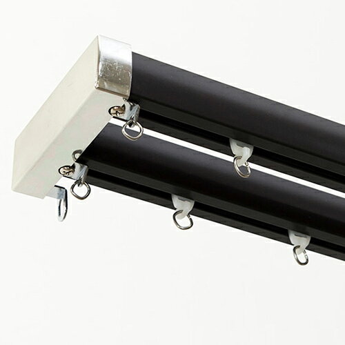 カーテンレール ダブル 伸縮 静音 大型ランナーで走行性UP 丈夫で長持ちな静音アルミカーテンレール 「ピアージェ」 2.0m 3.0m ホワイト ブラウン