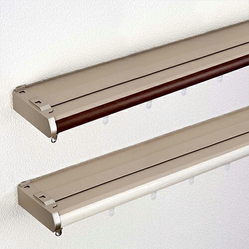 カーテンレール ダブル TOSO 伸縮式カーテンレール 木目調 省エネ 静音ランナー採用 カバートップ付き 「リネアカバー」 2.0m 3.0m ホワイト ブラ...