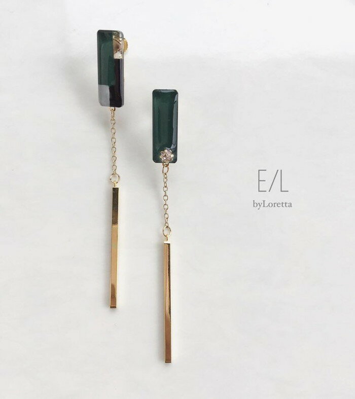 Asymmetry 3color stick pierce/earring(Green)@E/L byLoretta EL GoCb^ accessory ANZT[@AVg[@O[@ubN@O[@}`J[@sAX@CO@`^@@˂@Nbv@Zbg@nhCh