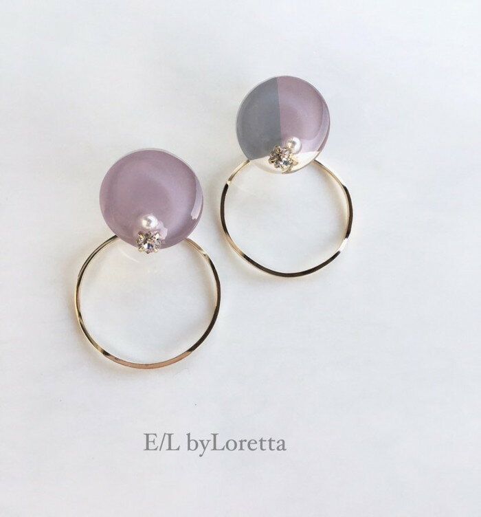 2way 3color hoop pierce/earring(Lavender)@E/L byLoretta EL GoCb^ accessory ANZT[@2EFC@t[v@x_[@O[@NA@}`J[@sAX@CO@I@`^@@˂@Nbv@Zbg@nhCh