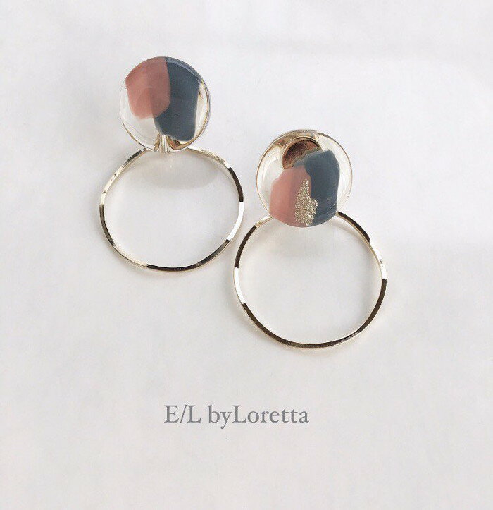 2way art circle hoop pierce/earring(Pink)@E/L byLoretta EL GoCb^ accessory ANZT[@2EFC@sN@O[@t[v@sAX@CO@I@`^@˂@Nbv@@Zbg@nhCh