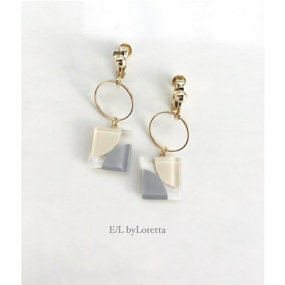 Square color hoop pierce/earring(Ivory~Gray)@E/L byLoretta EL GoCb^ accessory ANZT[@XNGA@lp@AC{[@zCg@O[@}`J[@sAX@CO@`^@@˂@Nbv@Zbg@nhCh