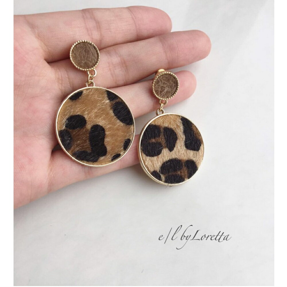 Leopard circle pierce/earring