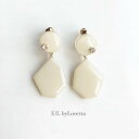 Color KAKERA pierce/earring(Ivory)　E/L byLoretta EL エルバイロレッタ accessory アクセサリー　カケラ　アイボリー　ホワイト　ピアス　イヤリング　チタン　樹脂　ねじ式　クリップ式　両耳セット　ハンドメイド