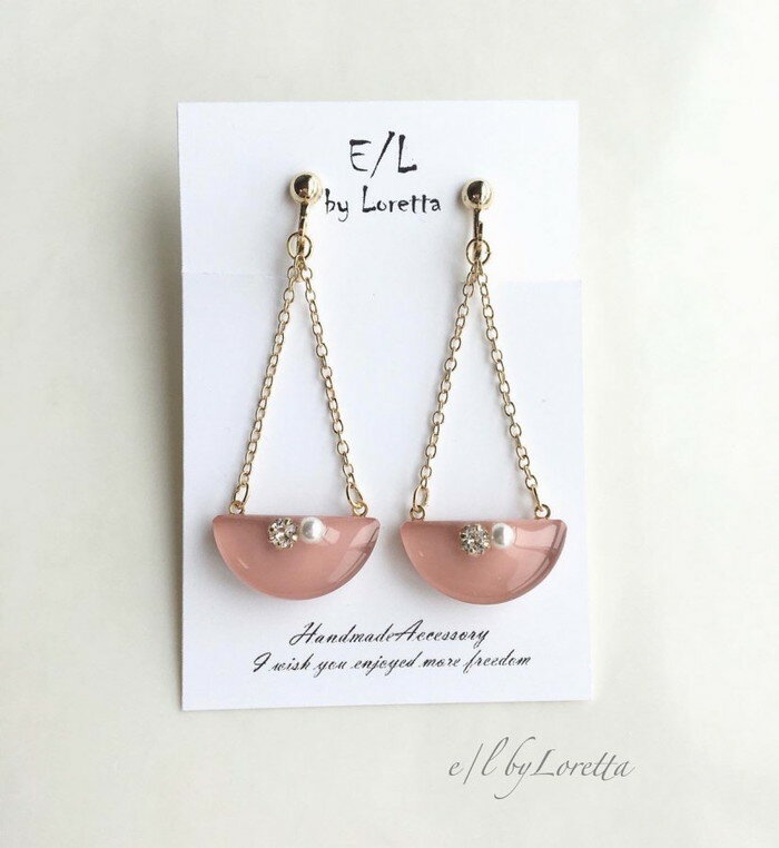 Chain half circle bijou pierce/earring(Peach pink)@E/L byLoretta EL GoCb^ accessory ANZT[@`F[@~@rW[@s[`sN@sN@sAX@CO@`^@@˂@Nbv@Zbg@nhCh