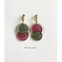 Asymmetry color pallet pierce/earring(Khaki×Pink) E/L byLoretta EL エルバイロレッタ accessory アクセサリー アシンメトリー パレット カーキ グリーン 緑 ピンク お洒落 ピアス イヤリング チタン 樹脂 ねじ式 クリップ式 両耳セット ハンドメイド(4)