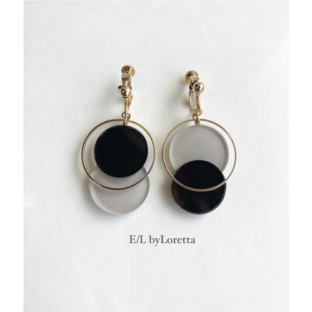 Asymmetry color pallet pierce/earring(BlackBeige)E/L byLoretta EL Хå accessory ꡼ȥ꡼ѥåȡ֥å١塡ޯԥ󥰡󡡼顡ͤå׼ξåȡϥɥᥤ