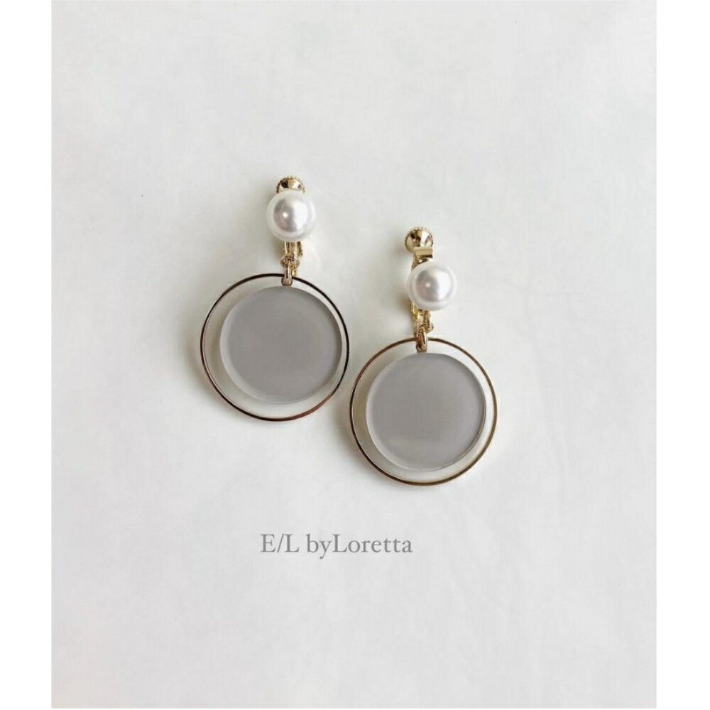 Circle pearl pierce/earring (Beige)E/L byLoretta EL Хå accessory ꡼롡ѡ롡ݡ١塡ԥ󥰡ޯ󡡤ͤ٤롡ξåȡϥɥᥤ