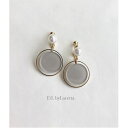 パールピアス Circle pearl pierce/earring (Beige)　E/L byLoretta EL エルバイロレッタ accessory アクセサリー　サークル　パール　丸　ベージュ　ピアス　イヤリング　お洒落　チタン　ねじ式　選べる　両耳セット　ハンドメイド