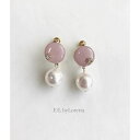 パールピアス Mini circle color pearl pierce/earring(Pink)　E/L byLoretta EL エルバイロレッタ accessory アクセサリー　ミニサークル　パール　ピンク　お洒落　可愛い　ピアス　イヤリング　チタン　樹脂　ねじ式　クリップ式　両耳セット　ハンドメイド　選べる