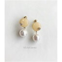 パールピアス Mini circle color pearl pierce/earring(Yellow)　E/L byLoretta EL エルバイロレッタ accessory アクセサリー　ミニサークル　パール　イエロー　レモン　黄色　ピアス　イヤリング　チタン　樹脂　ねじ式　クリップ式　両耳セット　ハンドメイド　お洒落　可愛い