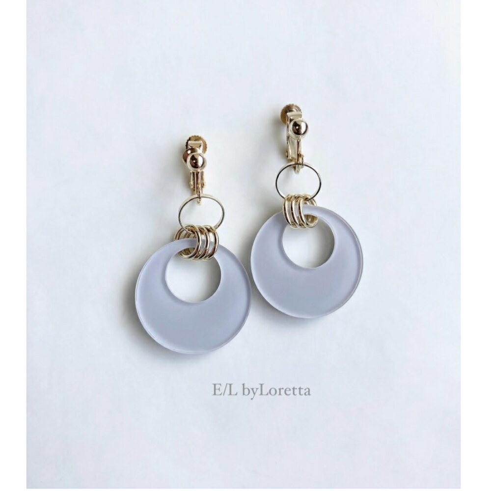 Color w ring pierce/earring(Gray) [cc]E/L byLoretta EL Хå acces...