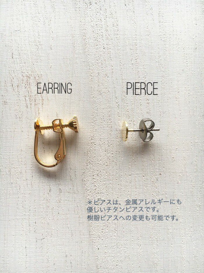 Mini circle bijou color pearl pierce/earring(White) [cc]　E/L byLoretta EL エルバイロレッタ accessory アクセサリー　ビジュ　サークル　パール　ホワイト　白　ピアス　イヤリング　チタン　樹脂　ねじ式　クリップ式　両耳セット　ハンドメイド