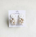 Mini circle 淡水パール tassel pierce/earring(White) [cc]　E/L byLoretta EL エルバイロレッタ accessory アクセサリー　サークル　淡水パール　タッセル　ホワイト　白　お洒落　ピアス　イヤリング　チタン　樹脂　ねじ式　クリップ式　両耳セット　ハンドメイド