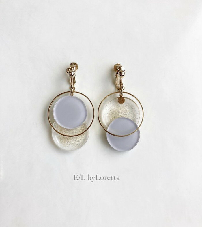 Asymmetry color pallet pierce/earring(GrayGlitter) [cc]E/L byLoretta...