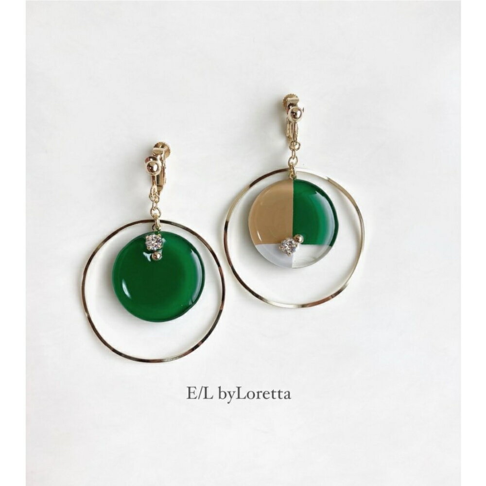 3color big hoop pierce/earring(Fresh Green)E/L byLoretta EL Хå accessory ꡼ӥåաס꡼󡡥١塡ꥢСޥ顼ԥ󥰡ԥ顡ͤå׼ξåȡϥɥᥤɡޯ