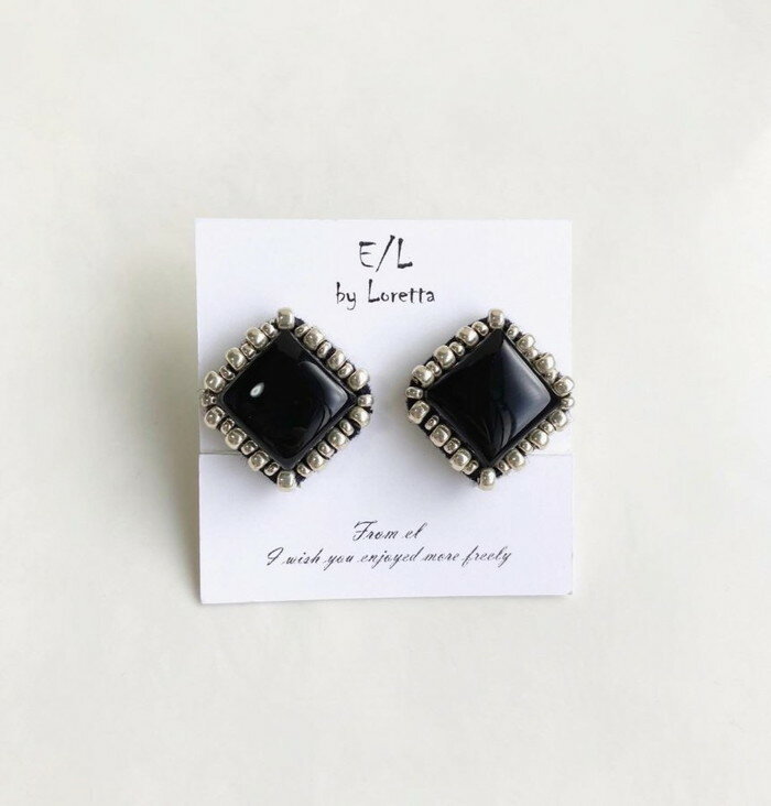 Square stitch pierce/earring(Black) [cc]꡼ԥ󥰡ͳѡ֥åǥξ줤ᡡͤ襤ϥɥᥤɡꡡ󡡼顡14kgfͥå׼ХåE/L byLorettaEL