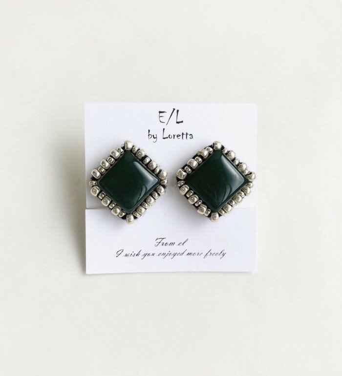 Square stitch pierce/earring(Green) [cc]꡼ԥ󥰡ͳѡ꡼...