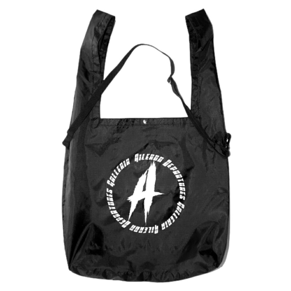 ADG SCRATCH CIRCLE LOGO NYLON 2WAY BAG　バッグ　ナイロン　エコバッグ　トートバッグ　ショルダーバッグ　大容量　大きめ　ショッピング　通勤　通学　シンプル　ストリート　カジュアル　スポーティ　ユニセックス　男女兼用　通販　送料無料　A.D.G　エーディージー