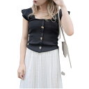 Button Desing Knit Camisole（