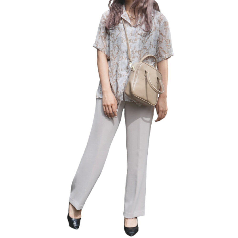 Silky Smooth Easy Slacks (off white) スラックス イージーパンツ オフホワイト アイボリー 白 レディース 婦人服　オールシーズン　春夏　ウエストゴム　ポケット　きれいめ　オフィス　ビジネス　カジュアル　韓国ファッション　新品　エーディージー　A.D.G　送料無料