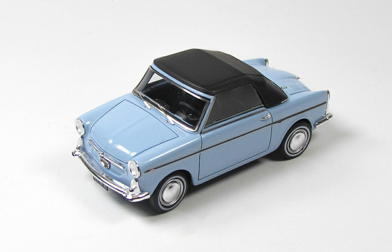 KESS 1/43 AEgrAL rAL[i JuI F N[Yh 1965 Cgu[ AUTOBIANCHI - BIANCHINA CABRIOLET F CLOSED 1965 LIGHT BLUE LIMITED 175 ITEMS