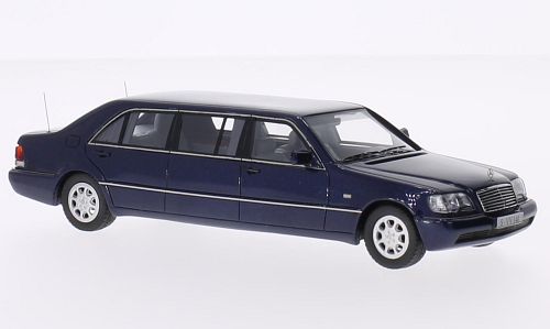 NEO SCALE MODELS 1/43 ZfX S600 L v} (W140) Xgb`W ^bNu[ Mercedes Pullman Stretchlimousine, metallic-blue