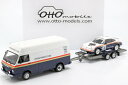 オットーモービル 1/18 ポルシェ Rally Set mit 3 Modellen ポルシェ 911 SCRS VW LT35 トレーラー1984 ロスマン...