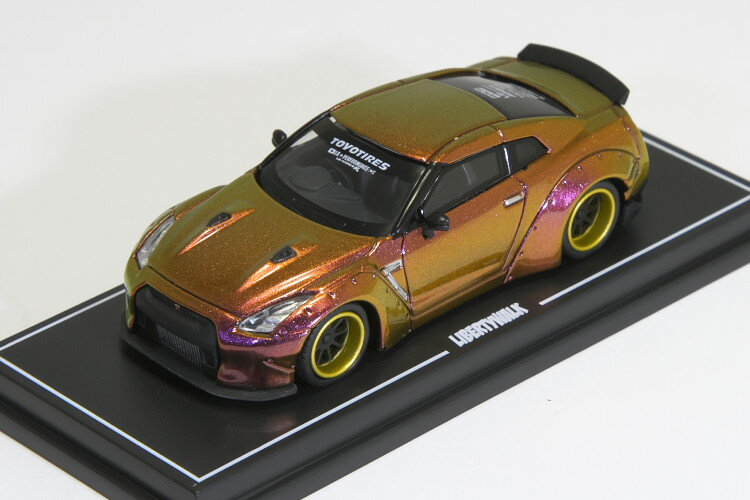 TSM MINI GT 1/64 LBWORKS Nissan GT-R (R35) Duck Tail Chameleon Gold Y JIS[h _bNe[ p