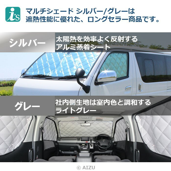 ヒュンダイ SRX サンシェード 車中泊 カーテン 目隠し 結露防止 防寒 日よけ 高断熱マルチシェード・シルバー/グレー　フロント3枚セット