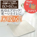 【送料無料】トイレマット ホットカーペット 日本製 木目調ホットトイレマット 〔コージー〕 60x60cm 本体+カバー ホットトイレマット 床暖房 木目調 フローリング調 防水 抗菌 撥水 はっ水 滑り止め