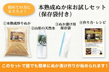 【送料無料】本熟成ぬか床お試しセット　保存袋付き（20-Y2）