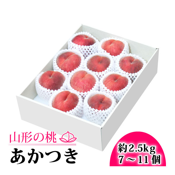 乐天商城 - あかつき（白桃） 約2.5kg／7〜11個（51-O）
