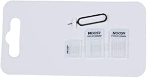 noosy Nano SIM MicroSIM 変換アダプタ For iPhone 5 4S 4 ナノシム SIMカードorMicroSIM MicroSIM SIMカード SIMピン 4点セット (ホワイト)