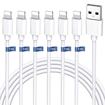 iphone 充電ケーブル ライトニングケーブル 1M 6本セット充電コード アイホン あいふぉん lightning ケーブル 急速データ転送 断線防止 高耐久コネクタ採用 SUN-C-03 対応機器iPhone/iPad/iPod各種 ホワイト