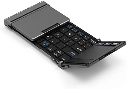 iClever キーボード 折り畳み Bluetooth usb タッチパッド 3つデバイス同時切替可能 スタンド ミニキーボード アルミ Windows Android iOS Mac 対応 IC-BK08のサムネイル