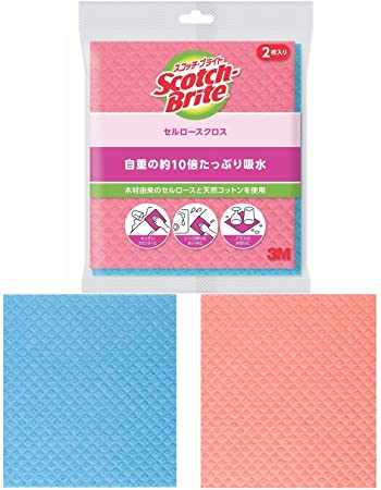 乐天商城 - 3M セルロース クロス シート ふきん ピンクブルー 2枚 スコッチブライト CCL-PB