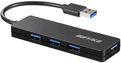 BUFFALO USB nu PS4 PS5 Chromebook Ή USB3.0 oXp[ 4|[g ubN X݌v y e[N ݑΖ BSH4U125U3BK