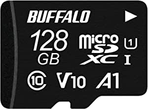 バッファロー microSD 128GB 100MB/s UHS-1 U1 Nintendo Switch / ドライブレコーダー 対応 V10 A1 IPX..