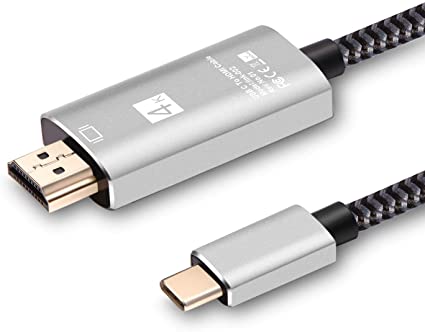 USB Type C to HDMI交換ケーブル USB3.1 Type C Thunderbolt 3 to 4K高解像度映像出力 1.8mケーブル アダプタ MacBook Pro/MacBook Air 2018/USB C デバイス等対応