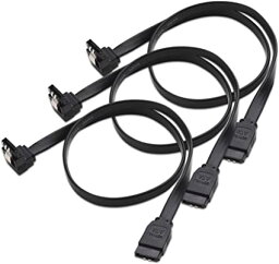 Cable Matters SATA ケーブル L型 Sata3 シリアル ATA3 ケーブル 3本セット 6 Gbps対応 SSDとHDD増設 45cm ブラック