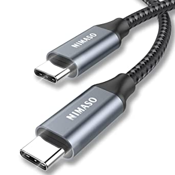 Nimaso USB C Type C ケーブル PD対応 100W/5A 急速充電 1m タイプc ケーブル MacBook、iPad Pro (2018,2020)、Galaxy等type c機種対応(グレー)