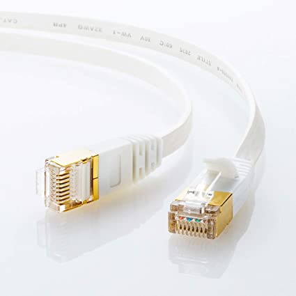 コード:4969887818831特殊:B007WSJ3IIブランド:サンワサプライ商品カラー: ホワイトサイズ情報:5mこの商品について10GBASE完全対応、耐ノイズで1.9mmの薄さを実現したカテゴリ7対応のウルトラフラットLANケーブル伝送帯域は600MHzで、カテゴリ5eの6.0倍、カテゴリ6の2.4倍。帯域が広いほど高速伝送が可能になり、データエラー防止効果があります。ケーブル品質とプラグ内のより戻しを極限まで押さえることにより、10GBASE(10Gbps)に完全対応。薄さ1.9mmで取り回しが簡単。カーペットの下や細いすき間にスッキリ配線できます。ケーブル内部をモールド加工しているので、ケーブルのよりが戻りにくく、性能特性が落ちません。プラグのツメ(ラッチ)が折れるのを防ぐ、ツメ折れ防止カバー付きで安心。サビや酸化被膜の発生を抑え、高精度の接触を保証する金メッキシールドプラグを採用。ケーブルの素材に火災の延焼原因になりにくい素材を採用。発送サイズ: 高さ1.4、幅17.1、奥行き21.9発送重量:117.9サイズ:5m  |  色:ホワイト10GBASE完全対応、耐ノイズで1.9mmの薄さを実現したカテゴリ7対応のウルトラフラットLANケーブル 伝送帯域600MHzをクリアエンハンスドカテゴリ5の6.0倍、カテゴリ6の2.4倍の伝送帯域である600MHzをクリアします。帯域が広いほど高速伝送が可能になり、データエラー防止効果があります。 次世代の10GBASEに完全対応ケーブル品質とプラグ内のより戻しを極限まで押さえることにより、実用化が急速にすすんでいる10GBASE(10Gbps)に完全対応します。 米国FLUKE社DTX-1800(firmware1.1)での測定による。テストテーブル使用でプラグ部分の検証済み 金メッキシールドプラグ採用錆や酸化被膜の発生を抑え、高精度の接触を保証する金メッキシールドプラグを採用しています。 難燃材料だから安心ケーブルの素材に火災の延焼原因になりにくい素材を使用しています。 設置場所を選ばないこの薄さ薄さ1.9mmで取り回しが簡単です。カーペットの下や細いすき間にスッキリ配線できます。また、ケーブル内部をモールド加工しているので、ケーブルのよりが戻りにくく、性能特性が落ちません。 爪折れ防止カバー付きプラグの爪(ラッチ)が折れるのを防ぐ、爪折れ防止カバー付きで安心です。 ケーブル長 ：5m ケーブル色 ：ホワイト コネクタ形状 :RJ-45シールドコネクタ(ラッチカバー付き) ケーブル構造 :より線、1.9mm 6.0mm 結線 ：ストレート全結線 対応伝送帯域 ：カテゴリ7(10GBASE-T)、カテゴリ6a(10GBASE-T)、エンハンスドカテゴリ6(10GBASE-T)、カテゴリ6(1000BASE-TX)、エンハンスドカテゴリ5(1000BASE-T)、カテゴリ5(100BASE-TX)、カテゴリ3(10BASE-T)適合 対応環境(機器) ：ADSL回線(ADSLモデム)、ケーブルTV回線(CATVモデム)、光回線(FTTH超高速光インターネット)、デジタルテレビ、ハードディスクレコーダ、ゲーム機(RJ-45ポートを持つ機種)、INS64(30m以下)対応 ギガビット接続については、接続する他の機器 ケーブルが全てギガビットに対応する必要があります。 .