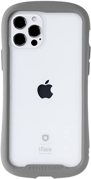 iFace Reflection iPhone 12/12 Pro ケース クリア 強化ガラス iPhone2020 6.1インチ グレー