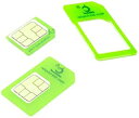 Cismax HD 即日出荷 落下防止機能付Nano SIM MicroSIM 変換アダプター 4点セット グリーン For iPhone6S/6/6plus/5S/5C/4S/4/3GS/3用STD For xperia スマホ 拡張 便利 mic