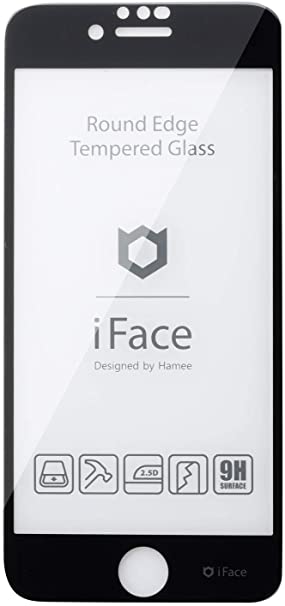 iFace iPhone SE 2020 第2世代/8/7/6s/6 専用 ガラスフィルム ラウンドエッジ 画面保護シート ブラック