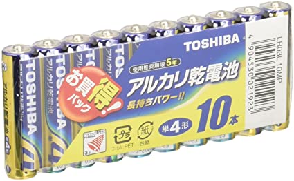 東芝 アルカリ乾電池 単4形10本パック LR03L 10MP 東芝 アルカリ乾電池 単4形10本パック LR03L 10MP