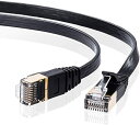 サンワサプライ CAT7ウルトラフラットLANケーブル (2m) 10Gbps/600MHz RJ45 ツメ折れ防止 ブラック KB-FLU7-02BK