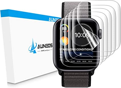 『2021年秋改良 5枚組』AUNEOS Apple Watch フィルム Series7 45mm / Series 6 /SE/5/4 44mm Series2/3 42mm アップルウォッチ 液晶保護 フィルム TPU製 3D全面保護 浮き防止