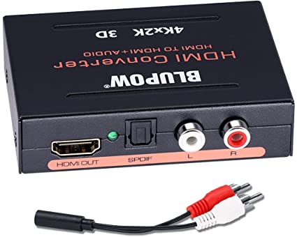 BLUPOW 電源不要 4K30Hz対応 HDMI音声分離器「音声出力：光デジタル R/Lアナログ」HDMIサウンド分離 音..